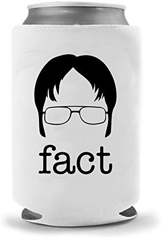 Cool Coast Products | The Office Novelty Gifts - Dwight Schrute Fact Смешни Beer Can Coolies | Неопреновая изолирано Мека банка Cooler | Кутии за напитки, Бутилки | Студена бира Tailgating (Dwight Fact)