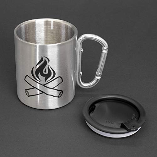 Camping Mug - Двухстенная Чаша за чай и кафе от Неръждаема Стомана, с Дръжка и капак, 10 грама