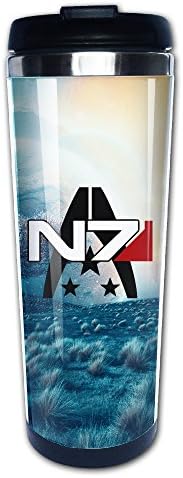 Чашата за кафе на Mass Effect Alliance N7 Insignia Traveler, 400 мл, Неръждаема стомана