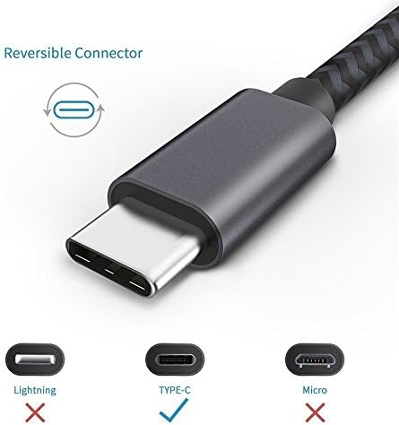 USB Type C Кабел, Binguowang Найлон Сплетен USB Type C Дълъг кабел за Бързо зареждане Кабел за Синхронизация за Samsung