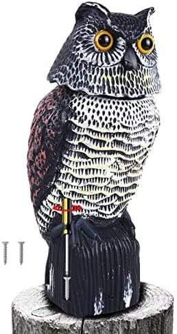Скулптура сови Охуху Фалшива открито с Въртяща се Глава Совой за градина, двор