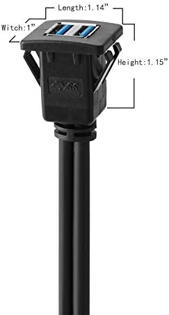 SINCODA 3 ФУТ 2 Порта Dual Квадратен USB 3.0 Мъжки към USB 3.0 Женски AUX Розетка За Монтиране на Водоустойчив Разклонител за Автомобил, Камион, Лодка с Мотор Таблото