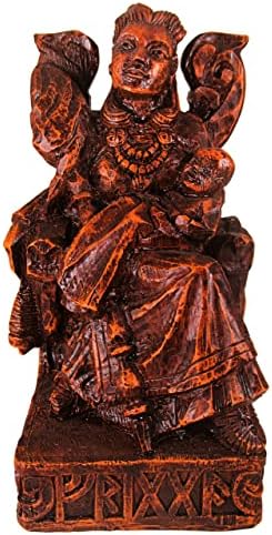 Седнала статуя на скандинавската богиня Фригги Дървено Покритие