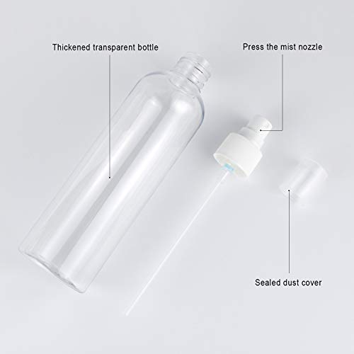 Trendbox 8.3 унция./ 250 мл Прозрачен Празен фина Мъгла Пластмасови Бутилки за Еднократна Употреба ПЕТ BPA-Free Улични Контейнери За Почистване, Коси, Течности От 10 Опаковане.