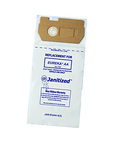 Janitized JAN-EUAA-2(3) Premium Replacement Commercial Vacuum Paper Bag for Eureka AA Uprights Вакуум Почистване, OEM