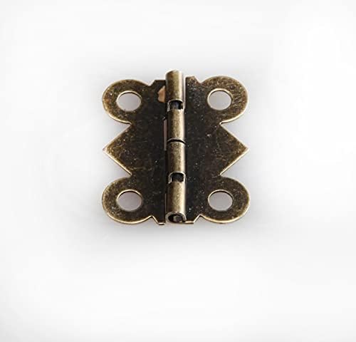 shi джи Донг фанг 10PCS 0 63/64 inch L X 0 25/32 inch W Vintage Bronze Butterfly Hinge 4 Hole Metal Hinge for Wooden Gift