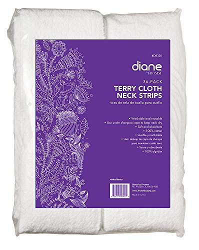 Diane Terry Cloth Neck Stripes – 36 Pack – Быстросохнущее кърпа за врата – Използване във фризьорски салон, салон, Спа център, Сверхпрочное, Абсорбирующее, Бяло, D8320