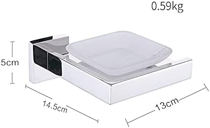 NA Bright Polishing Soap Dish Rust-Proof 304 Stainless Steel Square Soap Holder with Removable Dish Silver Bathroom Accessories