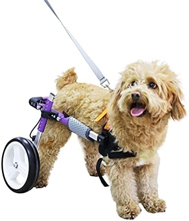 HeoBam Куче Инвалидна количка - за малко куче-Регулируема куче Инвалидна количка за рехабилитация на задните крака, Удобна