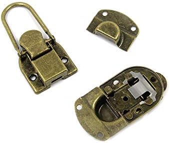 Coshar 6pcs Box Hasp Latch Toggle Latch Catch Lock with Screws for Wooden Jewelry Box Box and Trunks,Brass Тона