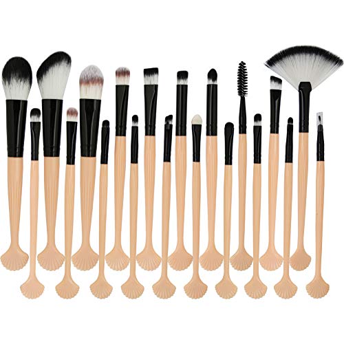 Petyoung 20pcs Shell Makeup Brush Set Premium Synthetic Powder Concealers Eyeshadow Cosmetic Brush Beauty Tool