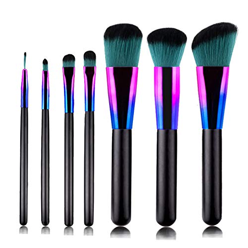 ПРОИЗХОДЪТ на ENVY 7Pcs High-end Colorful Makeup Brush Set Brush Color Gradient Blue Дървена Дръжка Многофункционален Инструмент за Красота