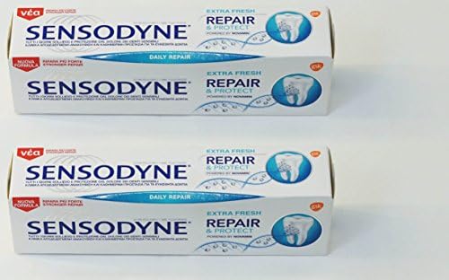 Sensodyne: паста за зъбиRepair & Protect Extra Fresh, работи на NovaMin * Туба с 2,53 течна унция (75 мл) (опаковка от