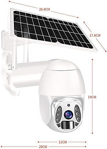 WiFi слънчева камера за сигурност 1080P, безжичен външен мониторинг за сигурност, откриване на движенията на човека, пълноцветно нощно виждане, 360°, двоен аудио, Водоуст