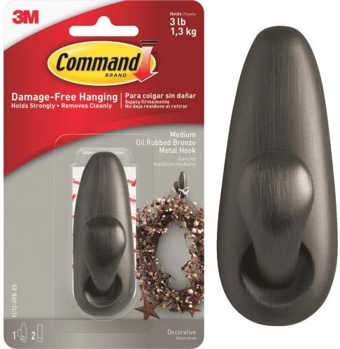 3M Command Hook Metal Md, Бронз, настъргани с масло (опаковка от 10 броя)