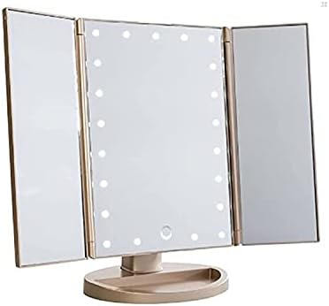 Dpliu Увеличително огледало за грим със светлина, полезно огледало за грим, Увеличительная стена, Трикратно осветено огледало в сенниците с 22 led крушки, Увеличително ?
