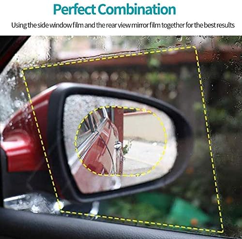 4бр Car Rear View Mirror Film - Anti-Fog Anti-Glare Anti-Scratch Anti-Исун Rainproof Waterproof HD Mirror Window Film