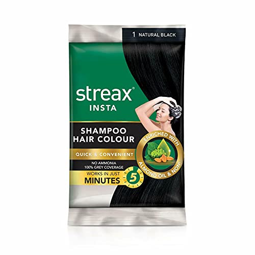 Опаковка от 10 Insta Shampoo Hair Color, Натурален черен 15 мл, за Незабавен Блясък