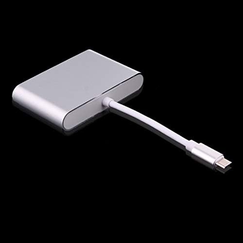 USB-C/Type-C 3.1 to VGA & HDMI & 3.5 mm Audio Video Adapter, for Laptop & Notebook & MacBook 12 inch & MacBook Pro (Silver)