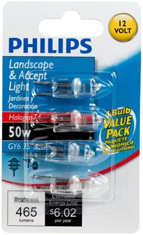 Philips 417105 Landscape and Accent 50-Watt T4 Bi-pin Base 12-Volt Light Bulb 4 Pack