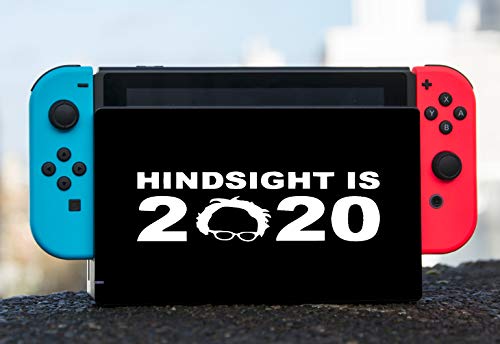 Hindsight Is 2020 White On Black Vinyl Decal Sticker Skin by MWCustoms for Nintendo Switch Dock