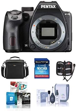 Pentax K-70 24MP Full HD Цифров slr фотоапарат, Само тялото, Черно - Комплект с карта SDHC 16GB, Чанта за камера, Комплект