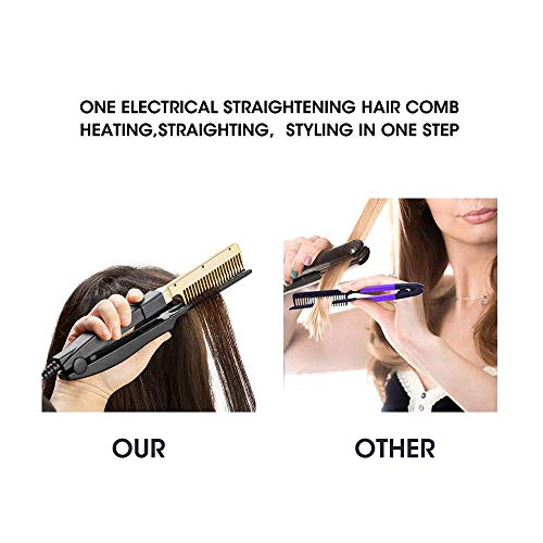 Електрически Выпрямляющий Гребен За Коса Hot Comb - Professional High Heat Press Comb Flat Iron Comb Стайлинг Comb For Hair Unkempt