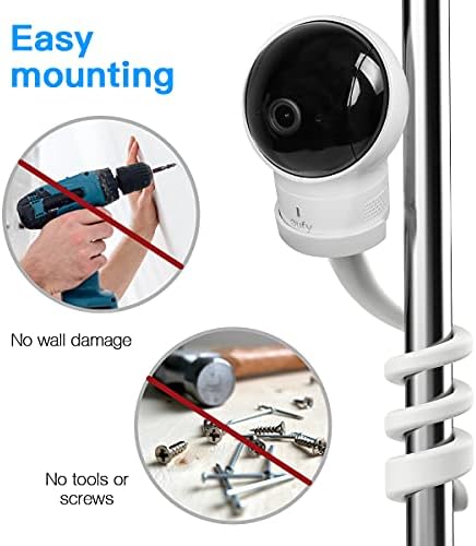 Huafly Гъвкав Държач за Камерата, за Eufy SpaceView Baby Monitor, S/Baby Monitor Pro Camera Bracket, Лесно Insatll Holder No Tools Needed No Wall Damage