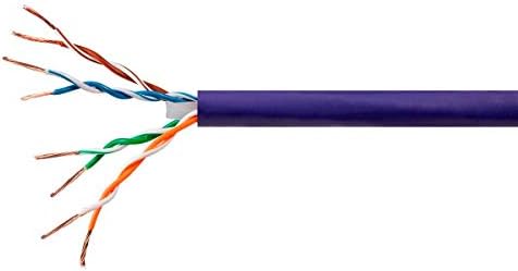 Monoprice Cat6 Ethernet Bulk Кабел - кабелен Интернет - кабел - Твърди, 550 Mhz, UTP, CMP, Пленум, Чист Гол меден проводник, 23AWG, 1000ft, Лилаво