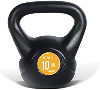 MBAT Black PE Kettlebell with Anti-slip Handle for Home Gym Fitness Exercise Weight, Available: 5, 10, 15, 20 LBS