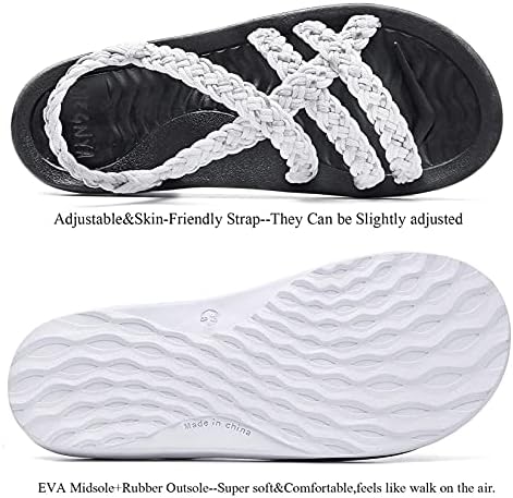 Xhwyf Женски удобни Пешеходни сандали с извита подкрепа, Дамски Спортни Пешеходни Сандали, подходящи за плажа/басейна/Круиз/Пътуване/сватба