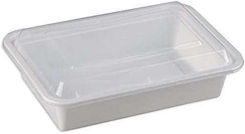 SAFEPRO 38 грама. Бял правоъгълен контейнер за микровълнова печка с Прозрачен капак, Кутия за обяд, Пластмасови контейнери