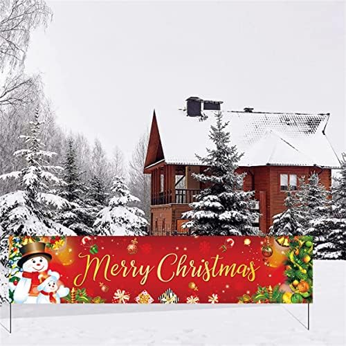 KYMY Long Size Коледа Porch Sign with 9.8X1.6 feet,Large Весела Коледа Banner with Santa Claus,Коледа Yard Sign,Весела