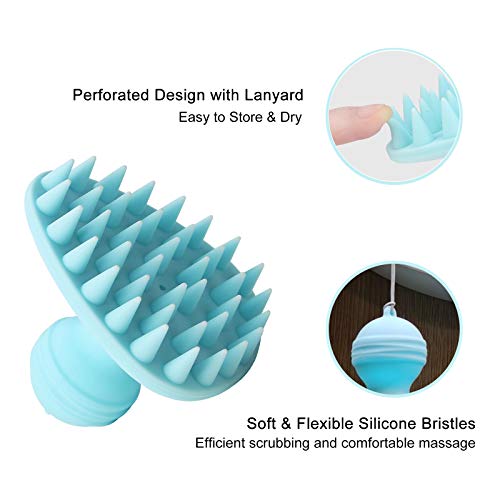 Alihelan 2 Pack Shampoo Hair Brush Scalp Massager with Soft Silicone Bristle Scalp Scrubber Exfoliating for Hair Growth Deep Clean Scalp Care Stress Release, Розово+ Синьо