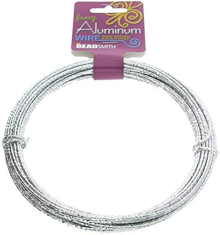 Тел период диаманта Beadsmith 12-Gauge анодизиран анодизиран алуминий за да правя бижута, макара 12 метра / 13.12 ярда (сребърен цвят)