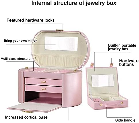 erddcbb Jewelry Box Travel Jewelry Box Mini Large Capacity Jewellery Display Storage Case Holder with Mini Travel Case