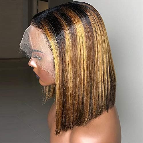 134 Изберете Невидим Цвят Кратък Боб Дантелени Предната Човешки косъм Перуки за Жени Бразилски Перука за Коса Remy Избелени