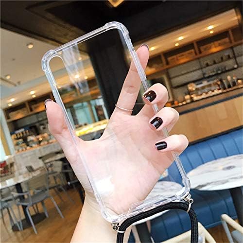 Honor View 20 Case, Honor V20 Case,Gift_Source Crystal Clear Soft Gel Rubber Thin Cover Phone Shell Shockproof TPU Bumper Case with Cushion Lanyard Strap for Huawei Honor View 20/Honor V20 6.4[Бял]