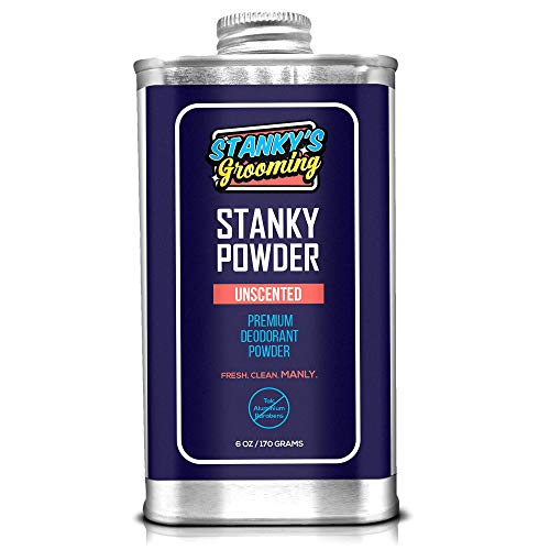 Stanky's Grooming Deodorant Body Powder For Men, 6 унции, без мирис и естествен, без талк Мъжки химикалка захар, свежи