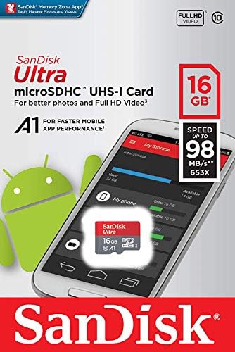 SanDisk Ultra 16GB Micro SD Карта с памет Работи с Wyze Cam Pan, Wyze Cam v2 Smart Camera (SDSQUAR-016G-GN6MN) Комплект