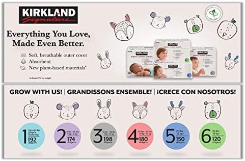 Памперси Kirkland Signature Size 3 (16 lbs - 28 lbs) 198 Count W/ Exclusive Health and Открито Wipes