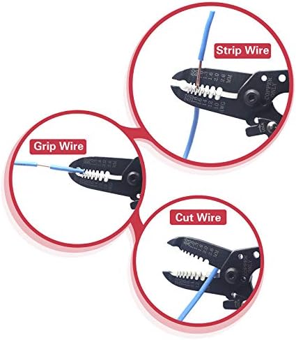 VCELINK Тел Стриптизьорка and Кътър, Инструмент за източване на кабели за твърди и няколко направления проводници AWG 10-24