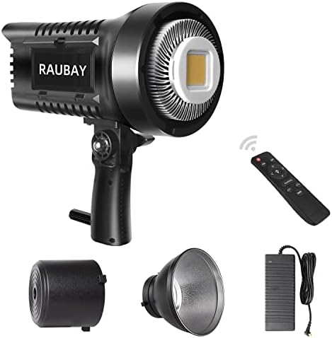 【100W COB】 RAUBAY LED Photography with Lighting Bowens Mount, Video Studio Lights with Batteries Compartments & Handles & Remote Control for Indoor & Outdoor Shooting, Filming - CLP100W