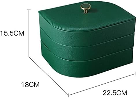 GXSMG Дамски кутия за съхранение на бижута, изкуствена кожа 3-слойная кутия за съхранение на бижута Обеци, Пръстен, колие