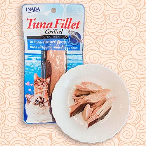 INABA Natural, Premium Hand-Cut Grilled Daniele Fillet Cat Treats/Topper/Добавка с витамин е и екстракт от зелен чай,