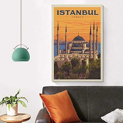 Vintage World Travel Poster Истанбул, Турция Плакат Декоративна Живопис на Платното за монтаж на стена Арт Хол Плакати
