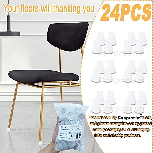 Extra Small Silicone Chair Leg Floor Protectors with Felt, FIT 0.5 to 1 Glide Chair Leg Caps Silicon Furniture Leg Feet