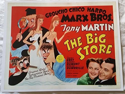 The Big Store The Marx Brothers Lobby Card 14 x 11 инча Маргарет dumont airport