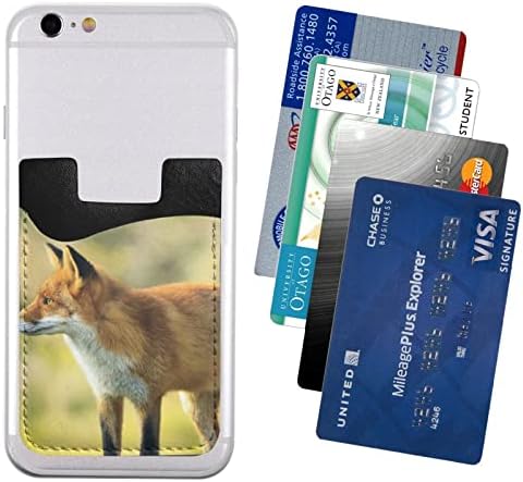 Fox Phone Wallet,Притежател на Кредитна Карта, Телефон 3m Adhesive Stick On Портфейла Pocket Case Mate for Cell Phone