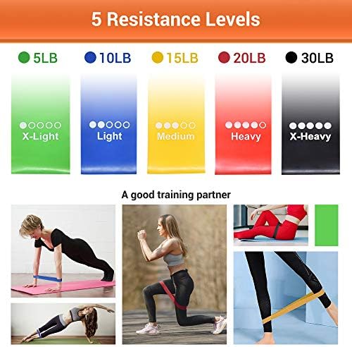AW 5 Pack Resistance Loop Bands Set Workout Fitness Latex Bands Home Gym Yoga £ 80
